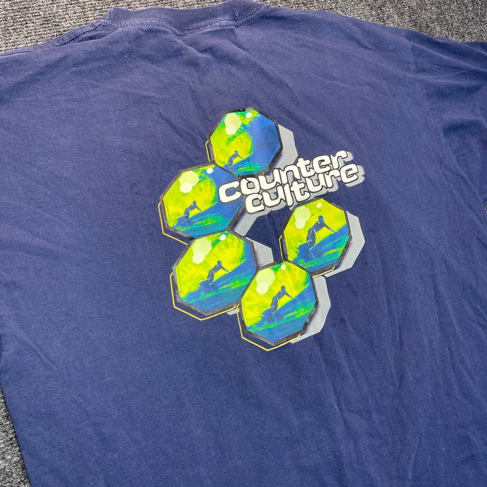 Y2K Counter Culture T-Shirt Mens XL Surf Surfer Retro VTG Indie Grunge Skater